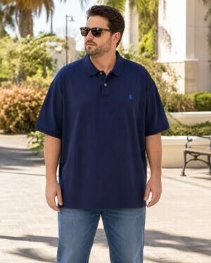 IZOD Advantage Polo Shirt Mens XXL Navy Blue Short Sleeve Cotton Blend Casual